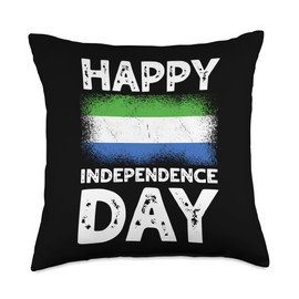 Happy Independence Day Sierra Leone Throw Pillow