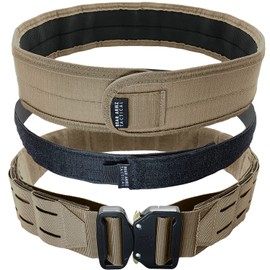 Bear Armz Tactical Battle Belt | Molle Riggers Belt | Duty Belt | Heavy Duty Anti-Slip Pad & Inner Belt Comb | 2-In-1 System, Desert Sand, S- Small