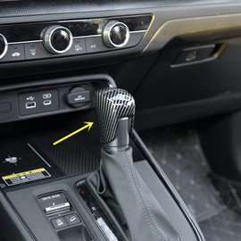 ZiWen Interior Trims Red Carbon Fiber Print Gear Shift Knob Cover Accessories for Honda Accord CR-V 2023 HR-V 2023 Civic 2022 2023 (Carbon Fiber)