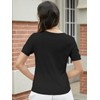 DAIMIDY Women's V Neck Sweaters Short Sleeve Summer Sweaters for