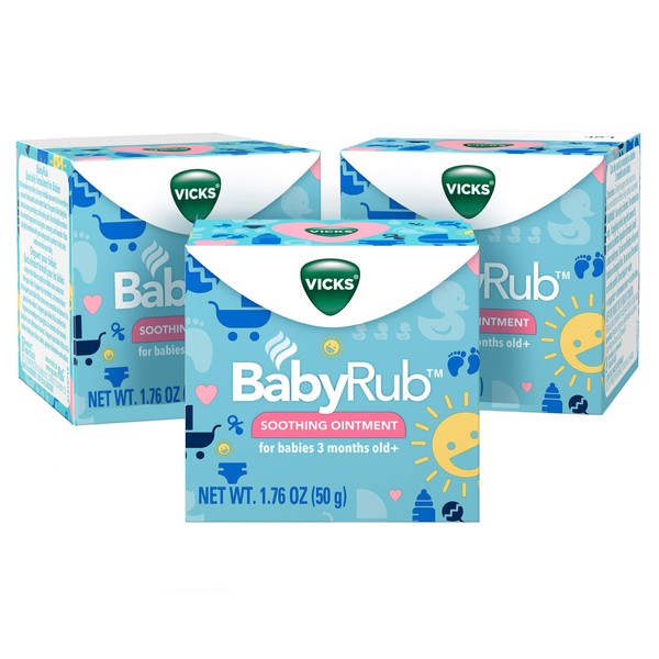 Vicks BabyRub Chest Rub Ointment 1.76 oz each (Pack of 3)