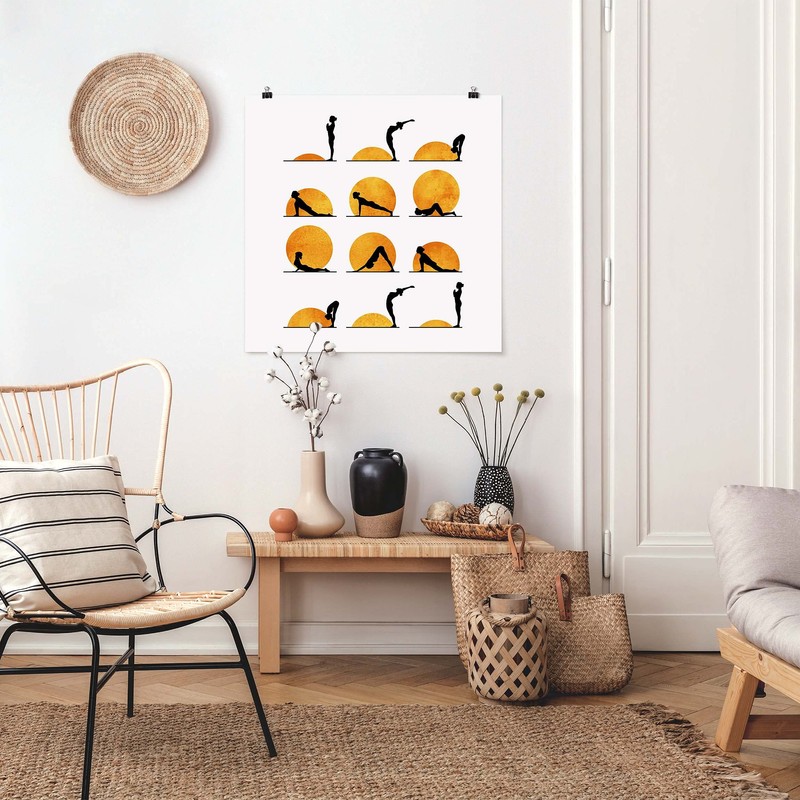 Bilderwelten Poster Yoga The Sun Greeting Square 1:1 Matt 70