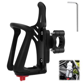 Bicycle Bottle Holder, Water Bottle Holder, PU Material Drink Holder, Water Bottle Holder, Adjustable for Bicycles, Motorcycles, E-Bikes, for 15-33 mm Frame and Handlebar (Black)