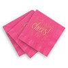 Bubbly Cheers Beverage Cocktail Napkins - Set of 25 magenta