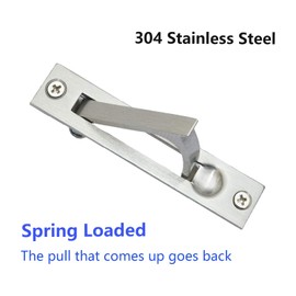 Dontay Pocket Door Lock, Color Coded Indicators, Privacy (Bed/Bath) Handles Latch, 2-3/8" Backset, Hardware for 1 3/8” to 2 3/16” Thickness Door (Including Edge Pull, Brushed Nickel, Round - 1 Pack)