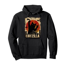Vintage Catzilla - Funny Kitten and Cat Pullover Hoodie