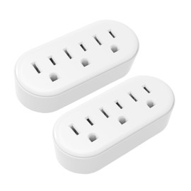 3 Outlet Swivel Wall Adapter,3 Outlet Extender, Spaced Outlet Spliter Grounded Plug Adapter, 3 Outlet Adapter with 3 Prong, Multi Plug Wall Outlet,White (2)