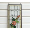 10" x 35.5" Handcrafted Hanging Stained Glass Window Panel Rose