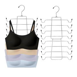 2 Packs Metal Tank Tops Hanger, Bra Hanger for Closet, Foldable Bra Organizer with 360°Swivel Hook, Space Saving Hanger for Tank Tops, Bras, Camisoles, Bathing Suits, Scarfs