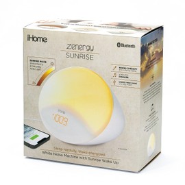 iHome Zenergy Sunrise Bedside Therapy Machine with Bluetooth Speaker, Sunrise Wakeup and USB Charging