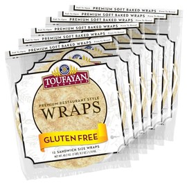 Toufayan Gluten Free 12" Sandwich Wraps - Bulk Wholesale Case, Premium Foodservice Tortillas (6 Pack, 72 Wraps Total)