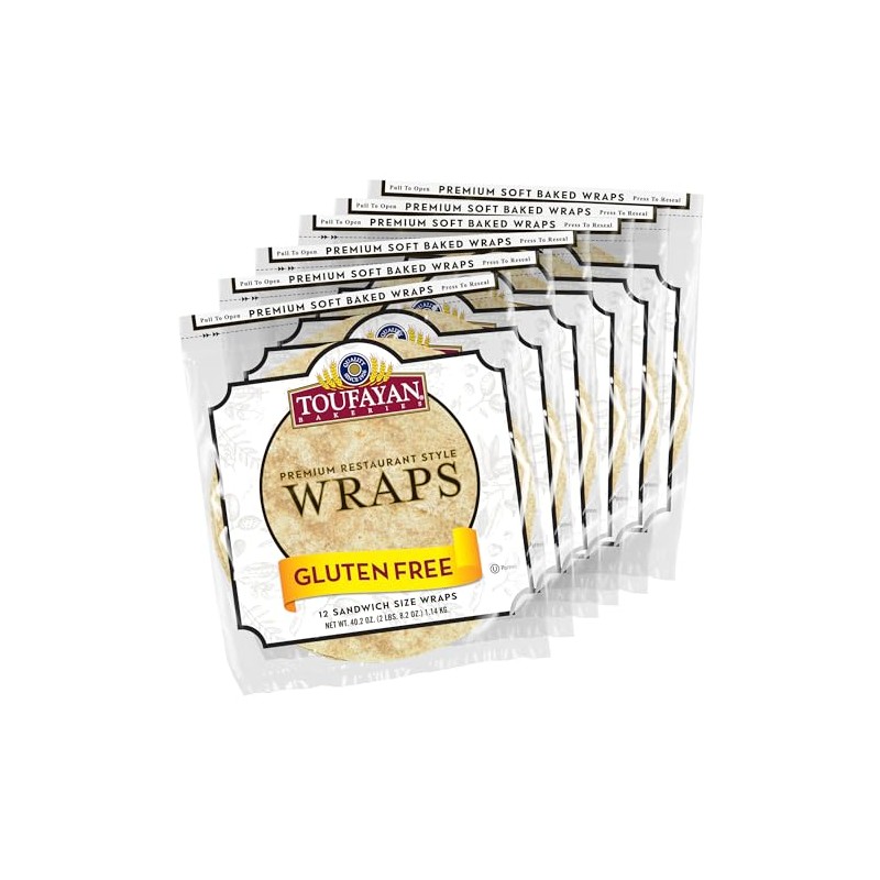 Toufayan Gluten Free 12" Sandwich Wraps - Bulk Wholesale Case,