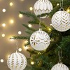 SVNVIOZ White Gold Christmas Baubles Decorations, 16Pcs 8cm Christmas Tree