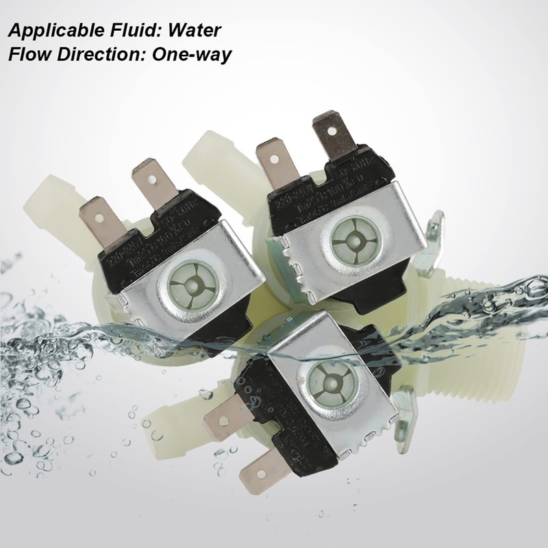 Akozon Solenoid Valve 3 Way Water Inlet N/C Normal Closed