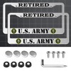 2 Pack Retired License Plate Frames for US Army, Universal