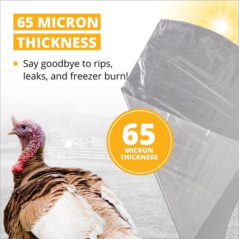 Stromberg's Large Turkey Heat Shrink Clear Bags, Freezer-Safe, BPA &