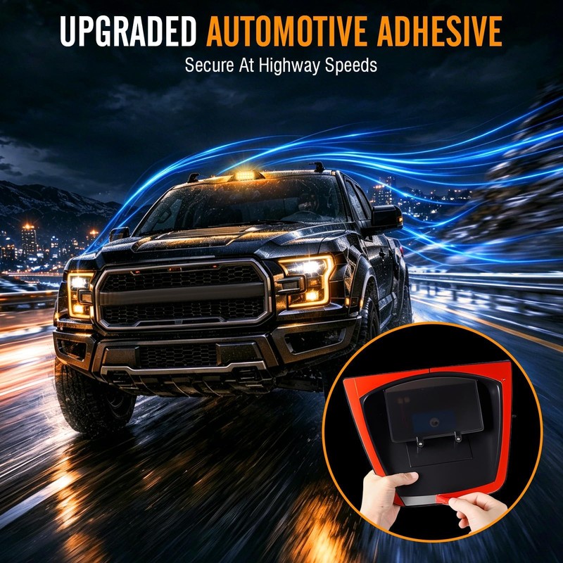 PIFOOG Solar Cab Lights for Trucks, No Drill Wireless Roof