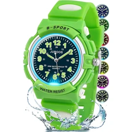 Juboos Kids Watch Analog for Boys Girls, Childrens Waterproof Soft Strap Kids Time Teaching Quartz Wristwatch for Ages 5-15