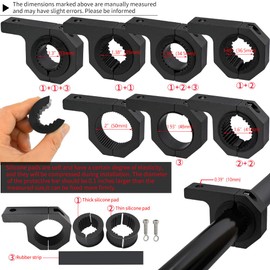 Horizontal Bull Bar Clamp Mounting Kit 4Pcs 1.37" 1.5" 2" Led Lights Bar Bumper Lights Offroad Driving Lights Mounting Brackets fit for Tube Clamp Roof Roll Cage Holder