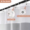 UFRIDAY Fabric White Shower Curtain with Mesh Window, Waterproof Bathroom