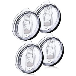 4 Pack 30 oz Tumbler Lid, Replacement Lids Compatible for YETI 30 oz Tumbler,Travel Mug,Spill Proof Splash Resistant Silicone Sliding Covers,Straw Friendly, BPA Free