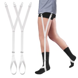 Hold’Em Garter Grip Shirt Stays MADE IN USA Ultra Soft Plush Elastic with Durable Everlasting Garter Grips - White Stirrup