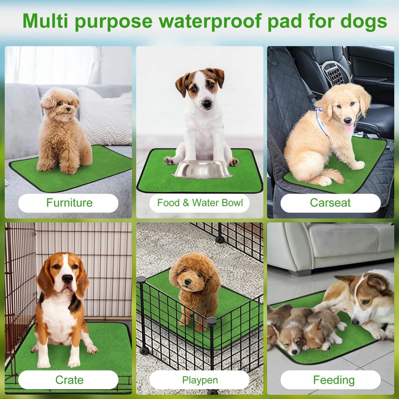Washable Pee Pad, 2 Pack Reusable Training Mats for Dog