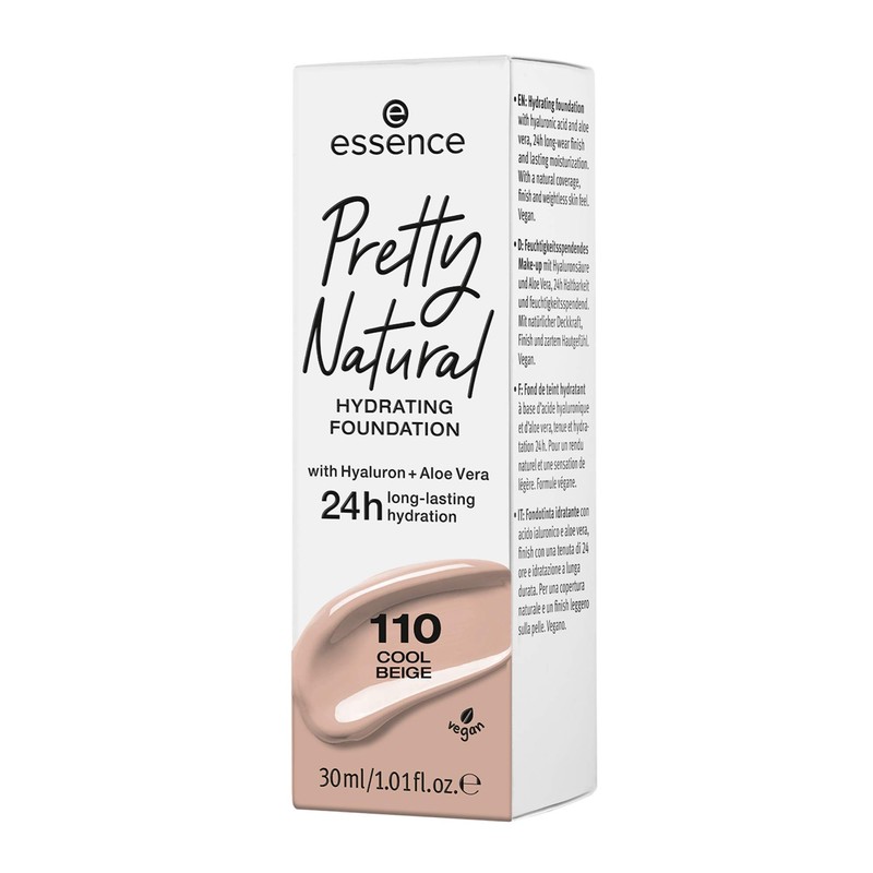 essence Pretty Natural Hydrating Foundation 110 Cool Beige - Pack