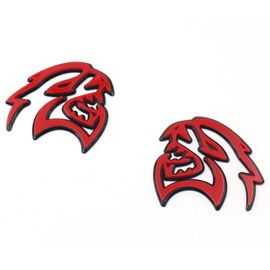 2PCS Hellcat Fender Side Emblem Badge Decal Compatible with Hellcat Red Black (Red Black)