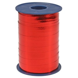 Prasent 10 mm - 250 m 1-Piece Mexico Metallic Ribbon, Red