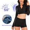 NESY Womems Swimsuits Long Sleeve Two Piece Rash Guard UV