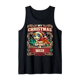 Boxer My Christmas Spirit Dog Santa Claus Elf Reindeer Tank Top