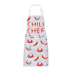 CMNIM Chilli Pepper Apron Chilli Cooking Apron with Pockets Kitchen Apron Peppers Chef Gardening Apron Chilli Lovers Gifts (24316 Chilli Apron white)