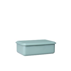 Riess, 0416-126 Storage Container with Lid 23 x 15 x 5 cm Enamel Design SERVE + STORE Sage Green Weight 0.56 kg LH 23.4 x 15.7 x 5 cm