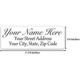 Return Address Labels Script - Custom Mailing Return Address Labels/Stickers for Envelopes, Easy Peel and Stick, Permanent Rectangle Labels (White) Made in The USA (Set of 60)