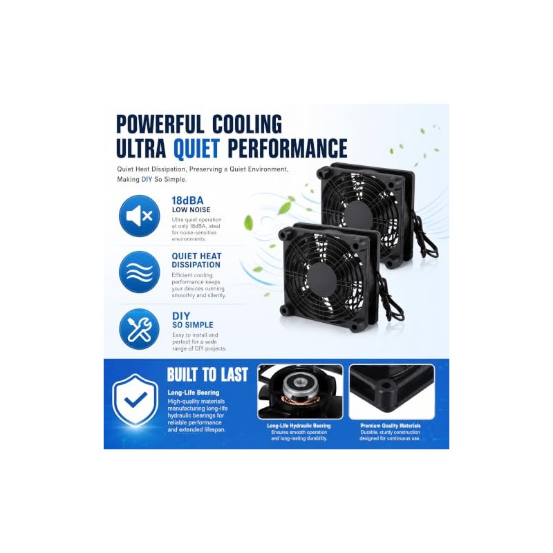 Ventilador de Refrigerador de Caja de Computadora de 2 Piezas