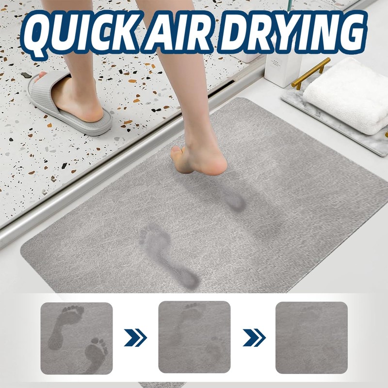 LEEGAWU Bath Mat-Rubber Backing Non SlipThin Bathroom Rugs Fit Under