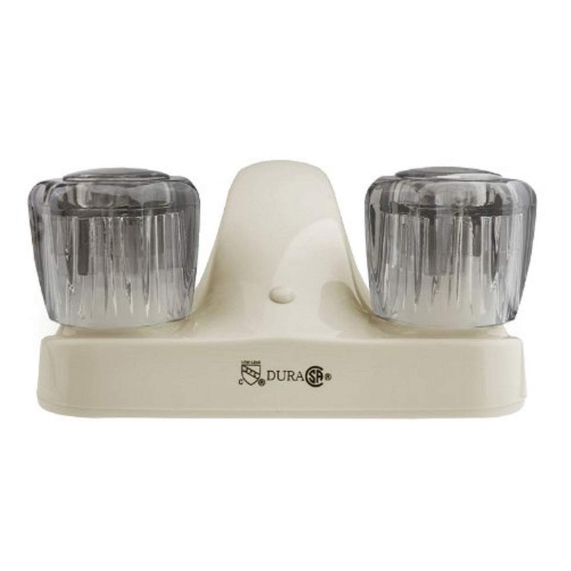 Dura Faucet DF-PL700S-BQ RV Bathroom Faucet with Smoked Acrylic Knobs