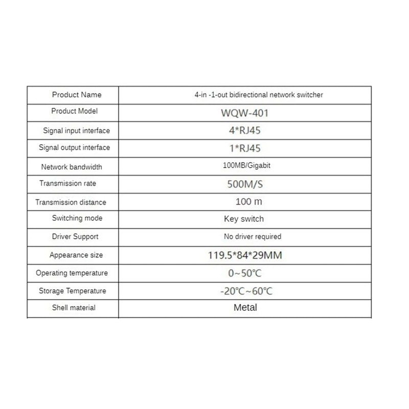 Lyaciomn 4 in 1 Out 100/1000Mbps Mini Gigabit Network Switch