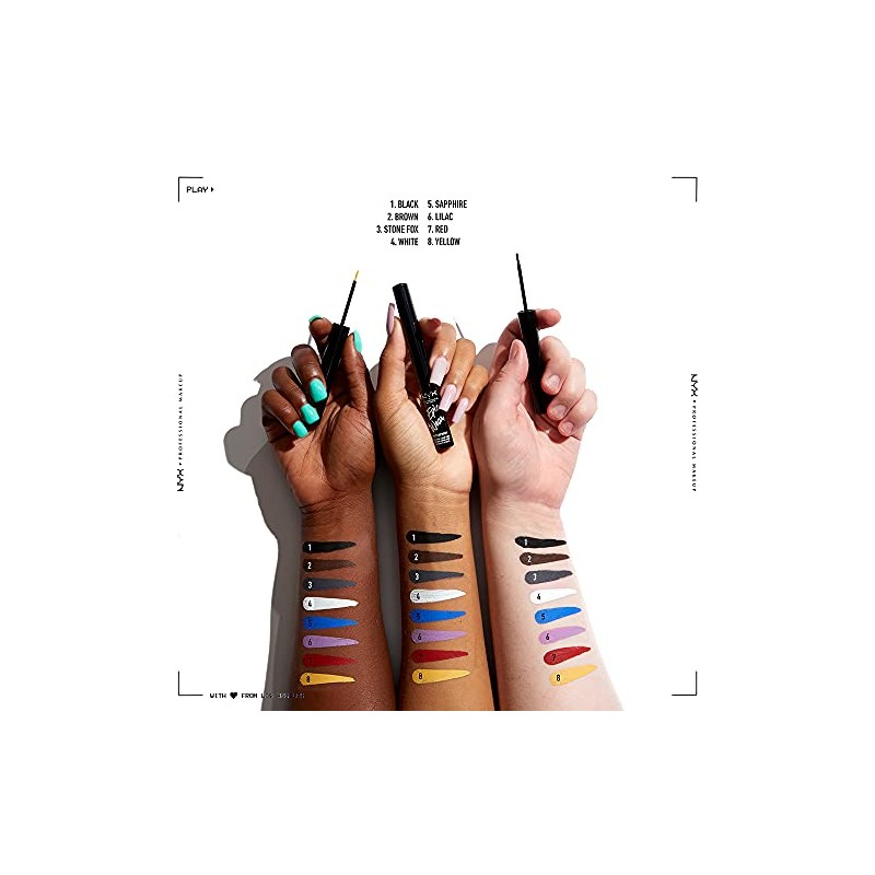 NYX Professional Makeup,Epic Wear, Delineador Líquido de Ojos, Brown, 3.5ML