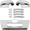HECASA Triple Chrome Mirror+Full Tailgate Cover+4 Door Handle Compatible with