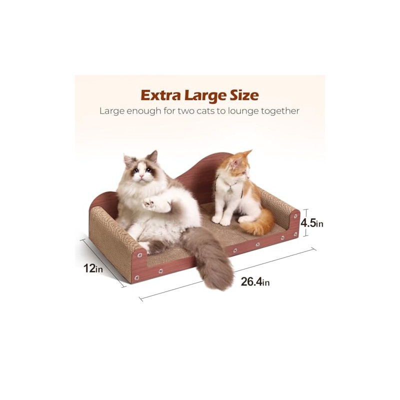 ComSaf 26.4" Large Cat Scratcher Bed, Cat Scratching Board, Durable