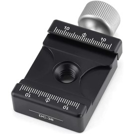 DC-38 Clamp for Camera Quick Release Plate Adjustable Solid Aluminium Housing Compatible with RRS/ARCA-Swiss/Kirk/Wimberley/Markins/Sunwayfoto/Kangrinpoche/Benro/SIRUI etc
