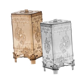 Ciieeo 2pcs Decorative Makeup Cotton Pad Holder Elegant Embossed Design for Easy Access Grey Colors Versatile Storage for Cotton and Facial