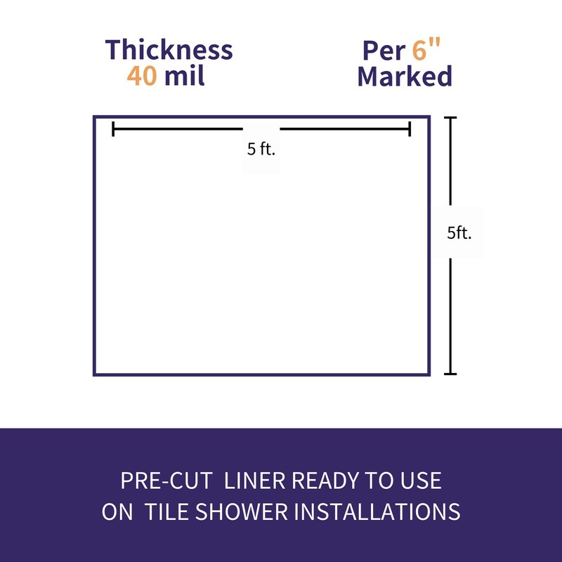 SINGFORM 40 mil Thickness 5' x 5' Shower Pan Liner