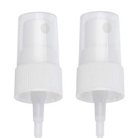 OAK & SAGE 2 White Fine Mist Spray Caps with 6.75” Dip Tube (.16 cc Output) - 24/410 Cap Size - 2 Total