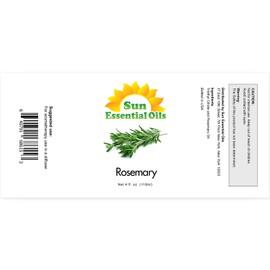 Sun Essential Oils - 4 oz Rosemary Essential Oil for Hair Growth, Skin, Scalp - Drops for Diffuser, Humidifier & Aromatherapy Massage - DIY Candle, Lotion & Shampoo Making - Help Sleep