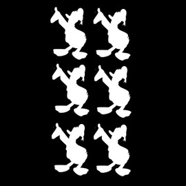 Donald Fairy-Tale 6 x Cute Stickers Set Pack - Scrapbook Stickers - Kids Stickers - Nursery Wall Stickers - Water Bottle Stickers - Nursery Decor - Duck Silhouette (Medium, White)