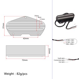 Ogdni Dual Rail Humbucker Pickup Guitar Bridge Pickup for Tele Style Electric Guitar Replacement Parts