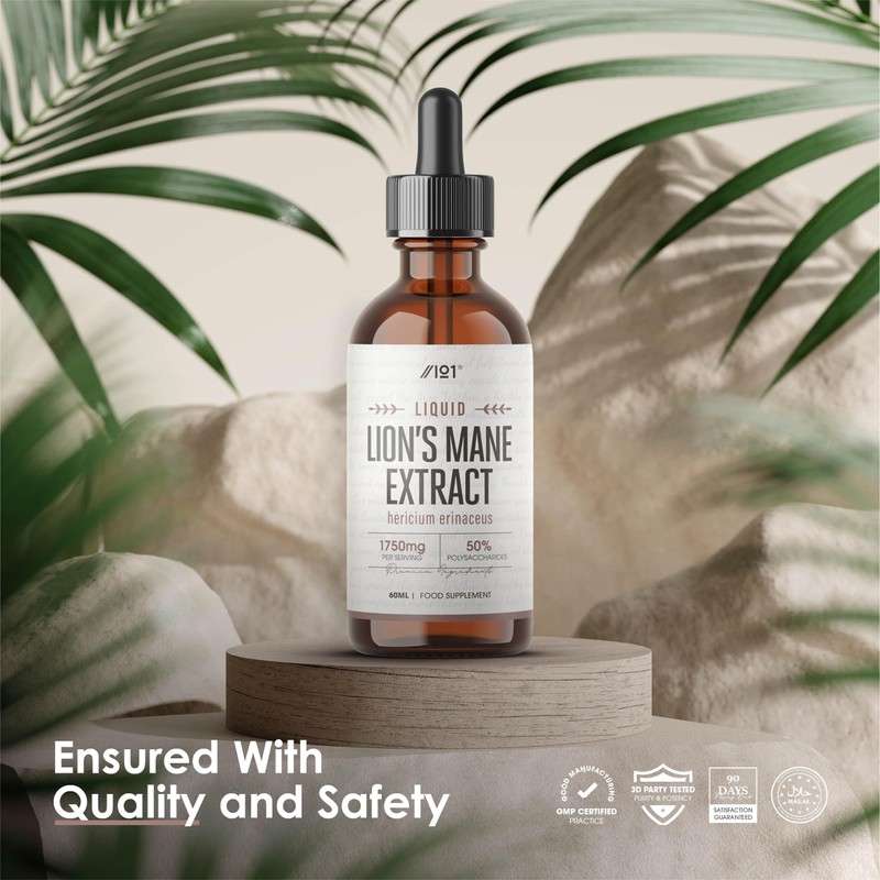 Lion’s Mane Extract Liquid Drops 1750mg - High Strength 50%